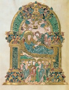 Adicionar 49598 f.102v Assunção da Virgem, da Benedicina de St. Aethelwold, Winchester, c.980 (vellum) de English School