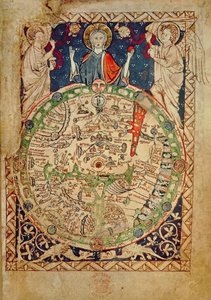 Ms adicional 28681, f.9: Mapa-múndi (velino) de English School