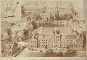 Adições ao Jesus College, Cambridge (gravura) de English School