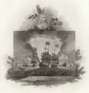 Almirante Blake derrotando os holandeses sob Van Tromp de English School