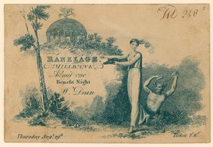 Bilhete de entrada para o Ranelagh Gardens, Millbank, Londres de English School