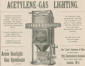 Anúncio Iluminação de gás de acetileno de English School