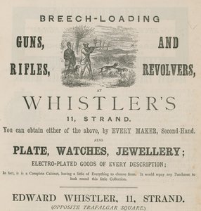 O anúncio de Edward Whistler, 11 Strand, Londres de English School