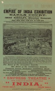 Anúncio para Empire of India Exhibition, Earls Court de English School