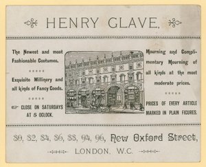 Anúncio para Henry Glave, New Oxford Street, Londres de English School