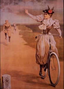 Anúncio para bicicletas Humber, c.1898 (cor litho) de English School