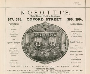 Anúncio para loja de móveis Nosottis, 397-399 Oxford Street de English School