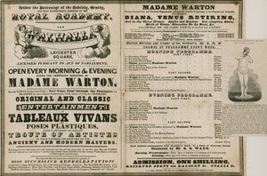 Anúncio para o Walhalla, Leicester Square, sob a direção de Madame Warton