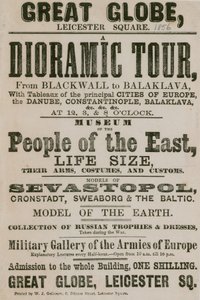 Anúncio para um passeio de Dioramic de Blackwall para Balaklava, com tableaux das principais cidades da Europa de English School