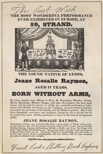 Anúncio para uma aparição por Jeane Rosalie Raymon de English School
