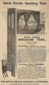 Anúncio para o tubo de fala de Gutta Percha de English School