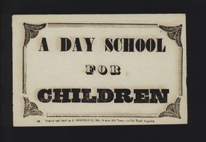 Anúncio: Uma escola de dia para crianças (tipo) de English School