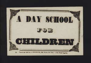 Anúncio: Uma escola de dia para crianças (tipo) de English School