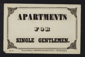 Propaganda: Apartamentos para senhores solteiros (tipo) de English School