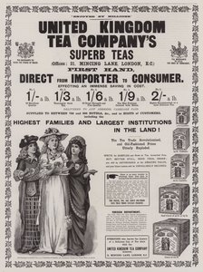 Anúncio, United Kingdom Tea Company (gravura) de English School