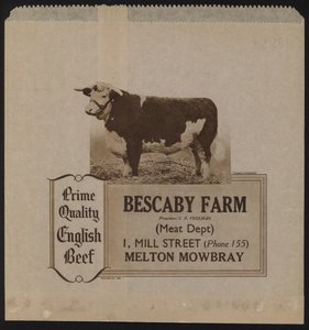 Anúncio para a carne bovina Bescaby Farm