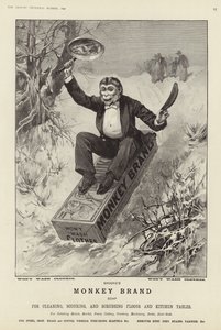 Anúncio para o sabão de Brookes Monkey Brand