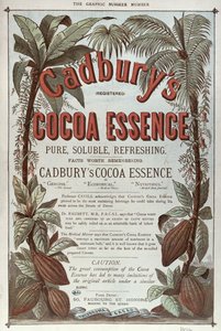 Propaganda para a Essência de Cacau Cadburys, do The Graphic, 1878
