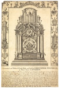 Propaganda para Christopher Pinchbeck Relógios astronômicos e musicais