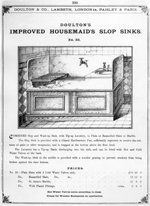 Propaganda para &39;Lavatórios de Dona de Casa Melhorada de Doulton&39;, c.1880s