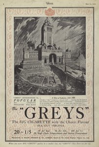 Anúncio para cigarros Greys de English School