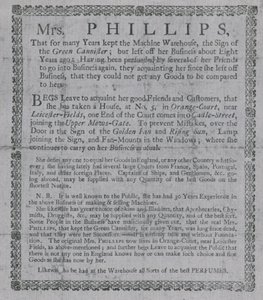 Anúncio para a Sra. Phillips de English School