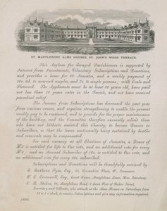 Propaganda para St Marylebone Alms Houses de English School
