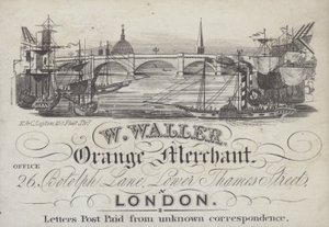 Anúncio para W Waller, Orange Merchant, Londres (litho) de English School