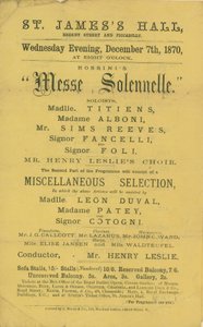 Propaganda para uma produção de Rossinis Mass Solemn de English School