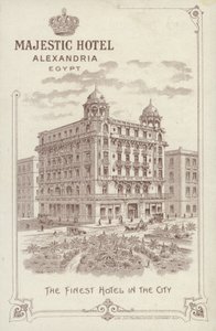 Anúncio para o Majestic Hotel, Alexandria, Egito de English School