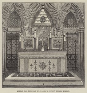 Memorial da Guerra Afegã na Igreja de São João, Colaba, Bombaim (gravura) de English School