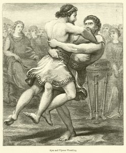 Luta livre Ajax e Ulysses (gravura) de English School