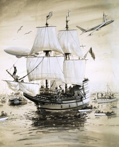 Alan Villiers recria o Mayflower dos Pais Peregrinos e atravessa o Atlântico de English School