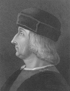 Aldus Manutius, depois de um retrato de Bellini (gravura) de English School