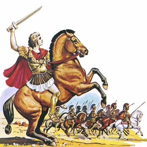 Alexandre, o Grande, em Bucephalus de English School