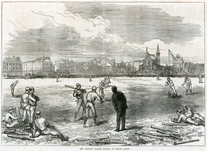 Americanos jogando beisebol no Princes Grounds de English School