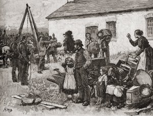 Uma família irlandesa é despejada da sua casa devido ao não pagamento do aluguer, Irlanda de English School