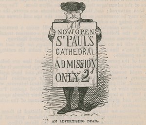 Um reitor publicitário; desenho animado de English School