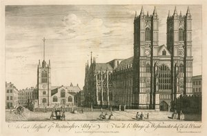 Uma perspectiva do leste da Abadia de Westminster, Londres de English School