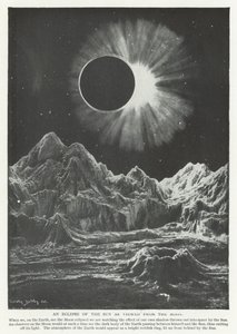 Um eclipse do Sol visto da Lua (litho) de English School