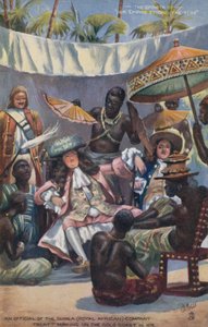 Um funcionário do tratado da Guiné (Royal African) Company fazendo na Gold Coast em 1672 de English School