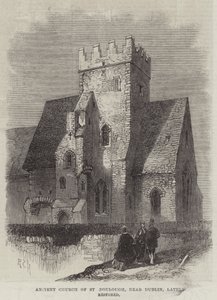 Antiga Igreja de St Doulough, perto de Dublin, recentemente restaurada (gravura) de English School