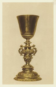 Cálice dourado antigo (cromolitho) de English School