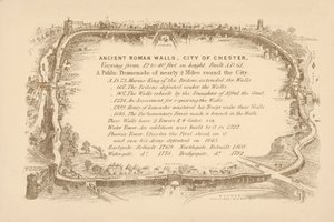 Antigas muralhas romanas de Chester (litografia) de English School