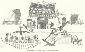 Ancient Ships, Fac-simile de uma Pintura Egípcia (gravura) de English School