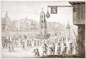 Antiga visão de Cheapside, de La Serres Entrada da Revne Mere du Roy, mostrando a procissão de Maria de Médicis de English School
