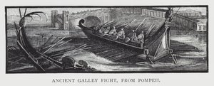 Ancient gallery fight, from Pompeii (gravura) de English School