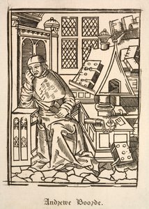Andrew Boorde, viajante, médico e autor inglês (gravura) de English School