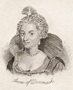 Anne of Denmark, do &39;Crabb&39;s Historical Dictionary&39;, publicado em 1825 de English School