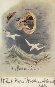 "Any Port in a Storm" (litografia a cores) de English School